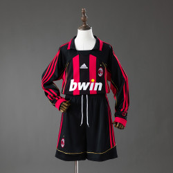 Long-Sleeve Kids Kit Ac Milan Home 06-07